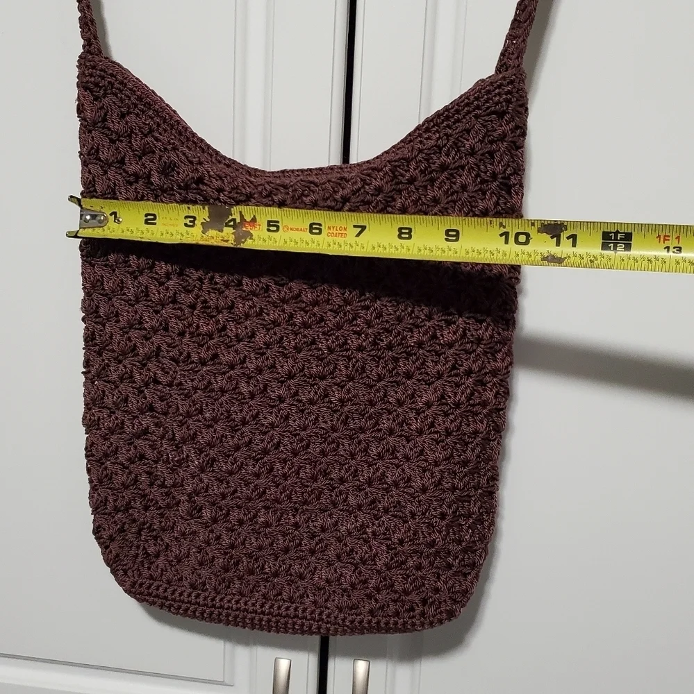 Brown Crochet Shoulder Bag Purse - Picture 8 of 10